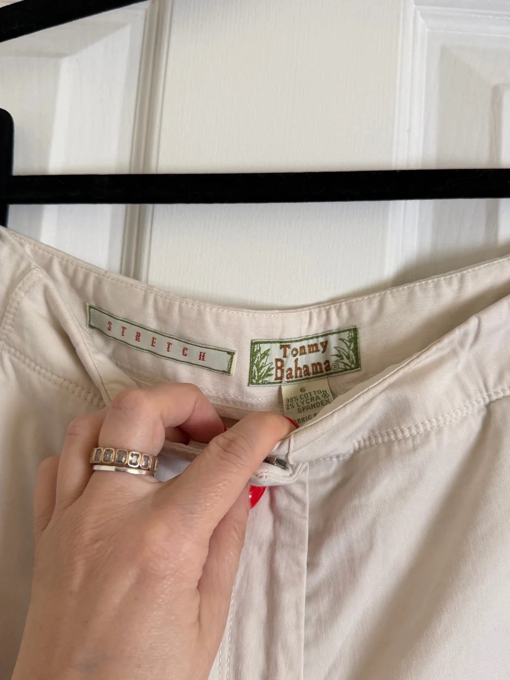 Tommy Bahama Stretch Ivory Cotton Chino Shorts Size 6